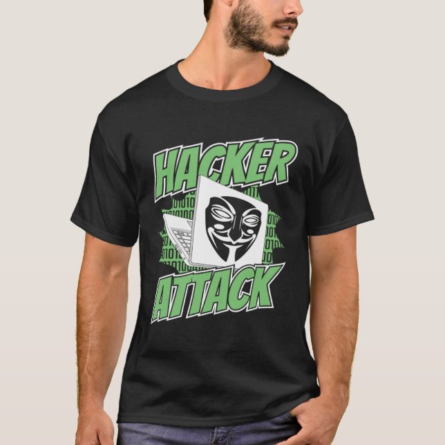 Camiseta Hacker Attack White Hat Black Hat Ethical Hacking  (Frente)