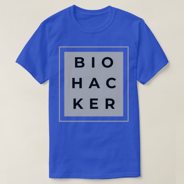 Camiseta Hacker Biohacker Hackeia sua Biologia Empilhando H (Frente do Design)