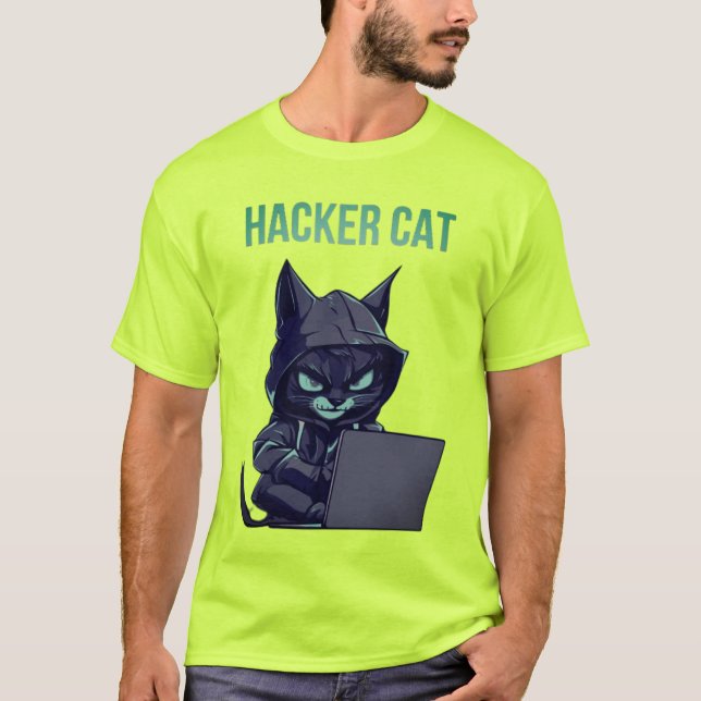 Camiseta Hacker Cat: Code Whisperer Tee (Frente)