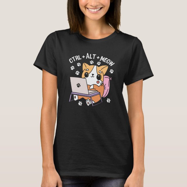 Camiseta Hacker do Programador de Cat do Computador (Frente)