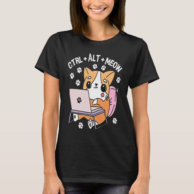 Camiseta Hacker Hacker 1 do Programador de Cat do Computado (Frente)