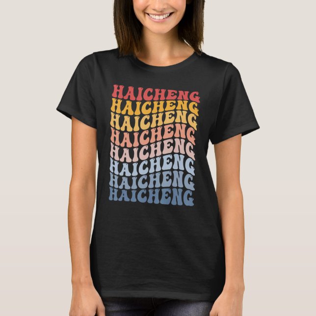 Camiseta Haicheng City Groovy Retro (Frente)