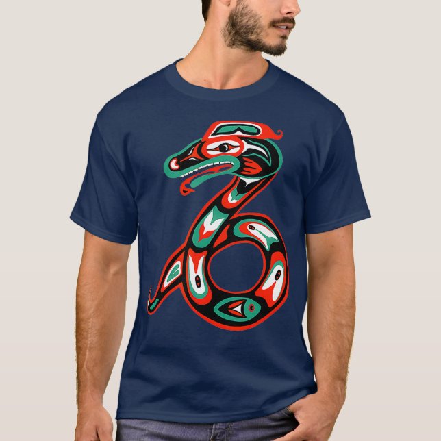 Camiseta Haida art Native American Gift Cobra Totem (Frente)
