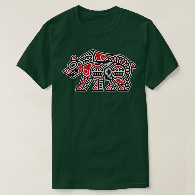 Camiseta Haida Bear American Indian Native America Indigeno (Frente do Design)