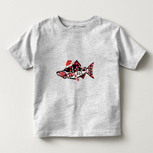 Camiseta Haida Salmon Spirit Animal Com Luzes De Natal