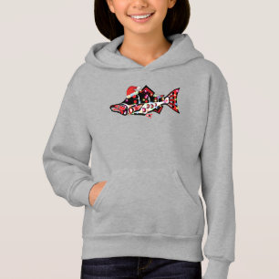 Camiseta Haida Salmon Spirit Animal Com Luzes De Natal