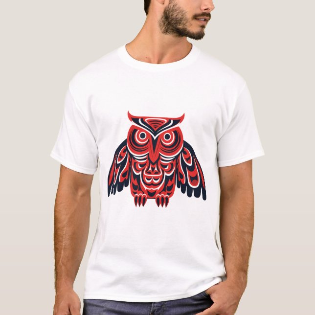 Camiseta Haida Tlingit Coruja Nativa (Frente)
