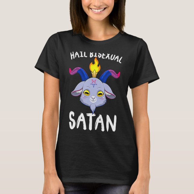Camiseta Hail Bisexual Satã Baphomet Cabeça Lgbt Bi (Frente)