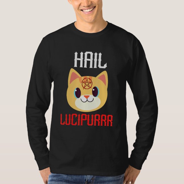 Camiseta Hail Lucipurr Satã Demon Heavy Metal Music (Frente)