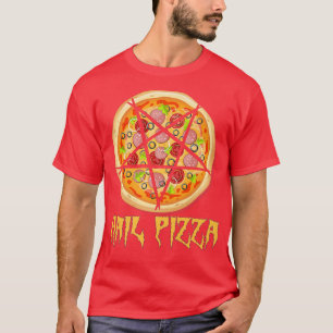 Camiseta Hail Pizza, Engraçado Pentagrama de Satã
