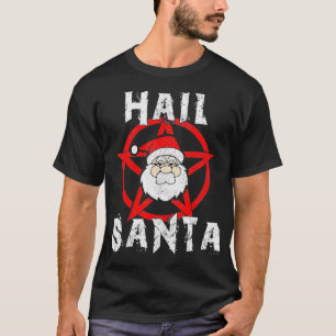 Camiseta Hail    SantaEngraçado Presente de Natal Satânic