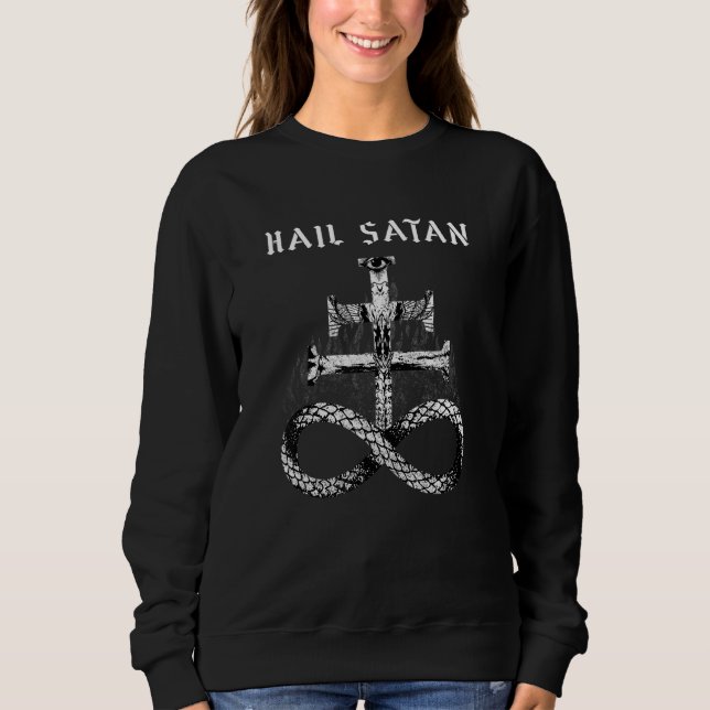 Camiseta Hail Satan I Satanic Cross Verses (Frente)