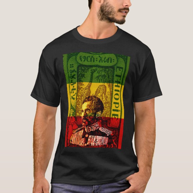 Camiseta Haile Selassie Ethiopia Rasta (Frente)