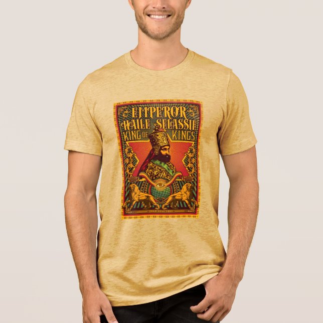 Camiseta Haile Selassie I HIM Jah Rastafari Rasta Jah Bless (Frente)