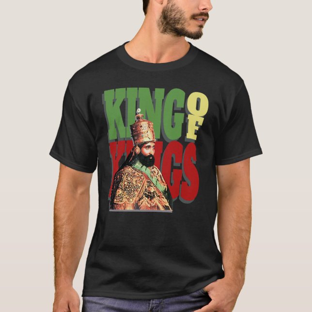 Camiseta Haile Selassie King Rastafarian (Frente)