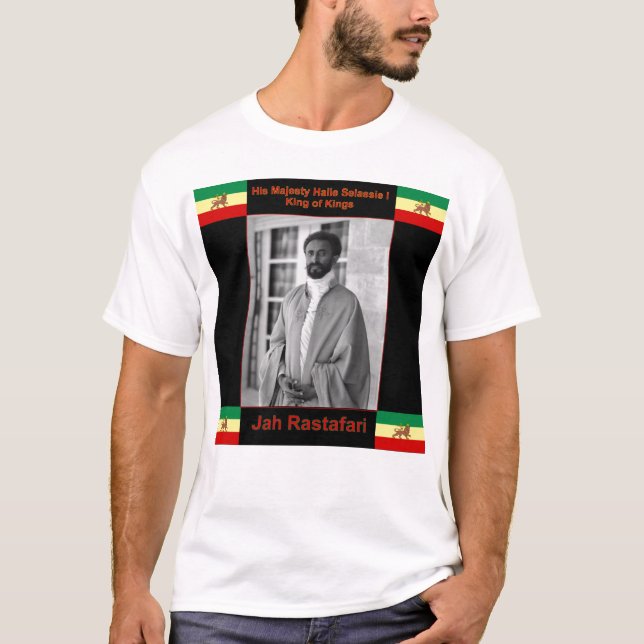 Camiseta Haile Selassie o leão de Judah, Jah Rastafari (Frente)