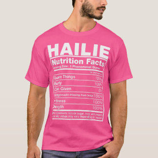 Camiseta Hailie Nutrition FactsHailie Name Birthday