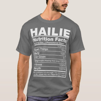 Camiseta Hailie Nutrition FactsHailie Name Birthday