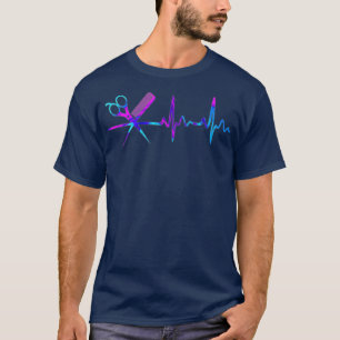 Camiseta Hair estilist Heartbeat e American Flag Premium