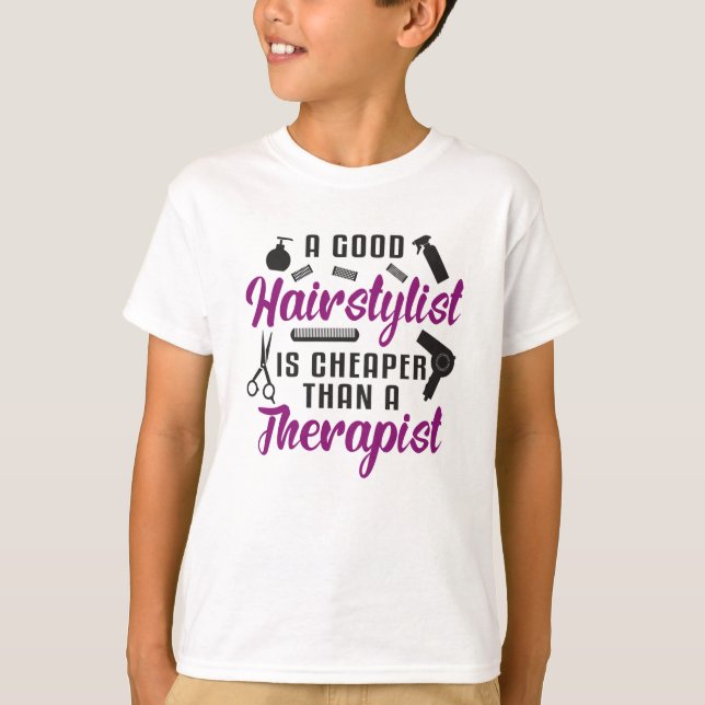 Camiseta Hair Stylist Barber Scissors Therapy Idea (Frente)