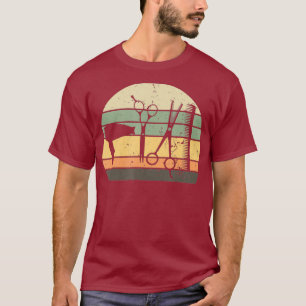 Camiseta Hair Stylist Barber Tools Retro Vintage Sunset