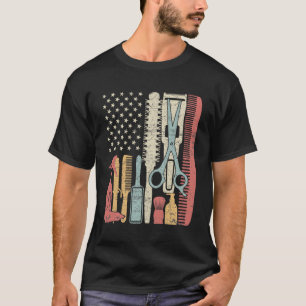 Camiseta Hair Stylist Hairdresser Barber Salon Rhinestone