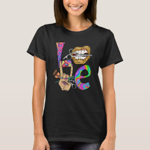 Camiseta Hair Stylist Hairdresser Love com Lábios Queen e