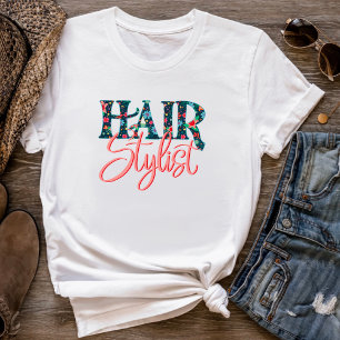 Camiseta Hair Stylist Merge Flower Impressão Inspirivity T-