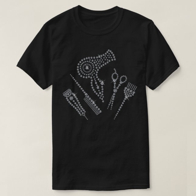Camiseta Hair Stylist Rhinestone (Frente do Design)
