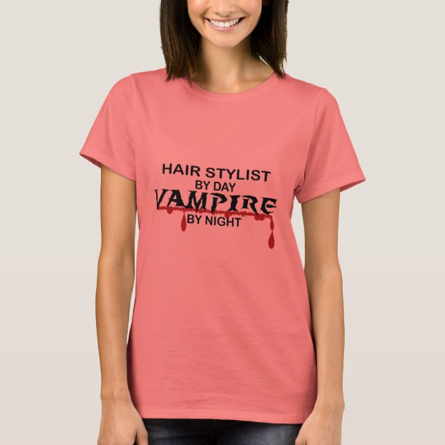 Camiseta Hair Stylist Vampire à Noite (Frente)