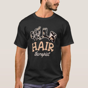 Camiseta Hair Therapist Tesoura Barber Salon Hairstylist