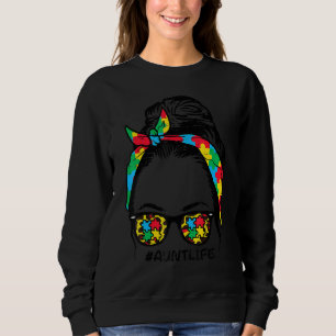 Camiseta Hairbun Quebra-cabeça óculos de sol tia Life Autis
