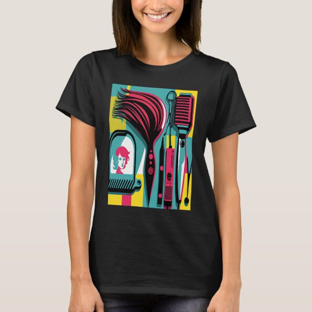 Camiseta Hairdresser Mom Pop Hair Stylist Mom  1 (Frente)