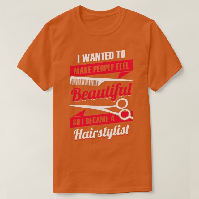 Camiseta Hairstylist Salon Hairdresser Gift (Frente do Design)