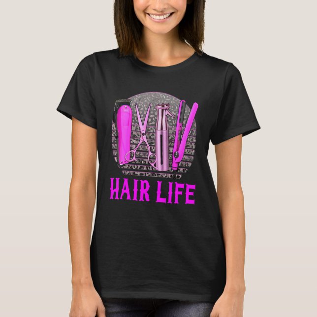 Camiseta Hairstylist Salon Job Tesoura Shea Life S (Frente)