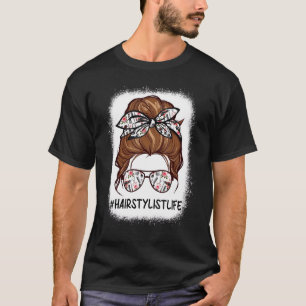 Camiseta Hairstylist Sanduíche Sangrento Mãe Leopard Mensag