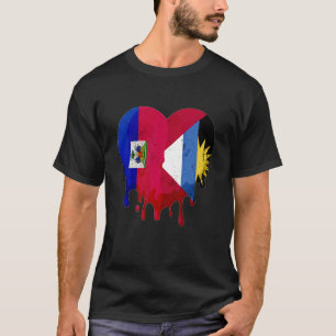 Camiseta Haiti Antígua Barbuda Sinalizador Coração Cultivad