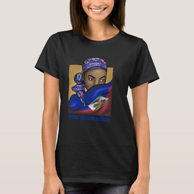 Camiseta Haiti: Dia da Bandeira do Haiti Mulher Orgulhosa A (Frente)