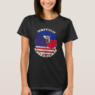 Camiseta Haiti e a bandeira americana Half Haitian Half Ame