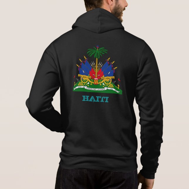 Camiseta Haiti e haitianos Casacos de armas, moda de bandei (Verso)