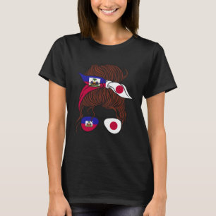 Camiseta Haiti e Japão Misturam Metade Haitiano metade Japo
