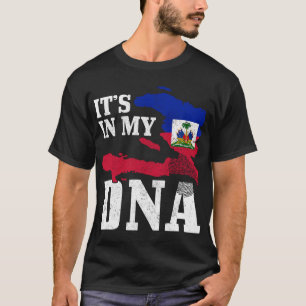 Camiseta Haiti Está no meu DNA Imprimido Orgulho de Bandeir