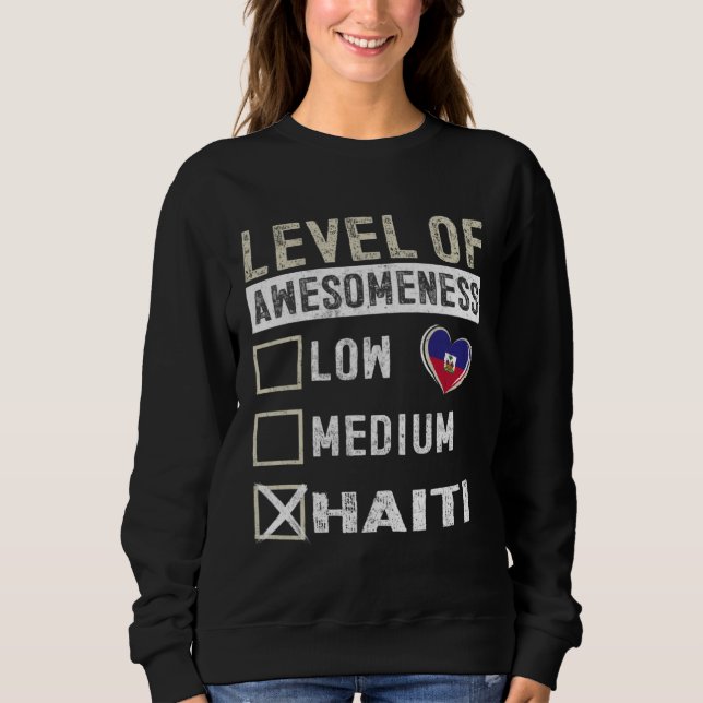 Camiseta Haiti Flag Haitians Level Of Awesomeness (Frente)
