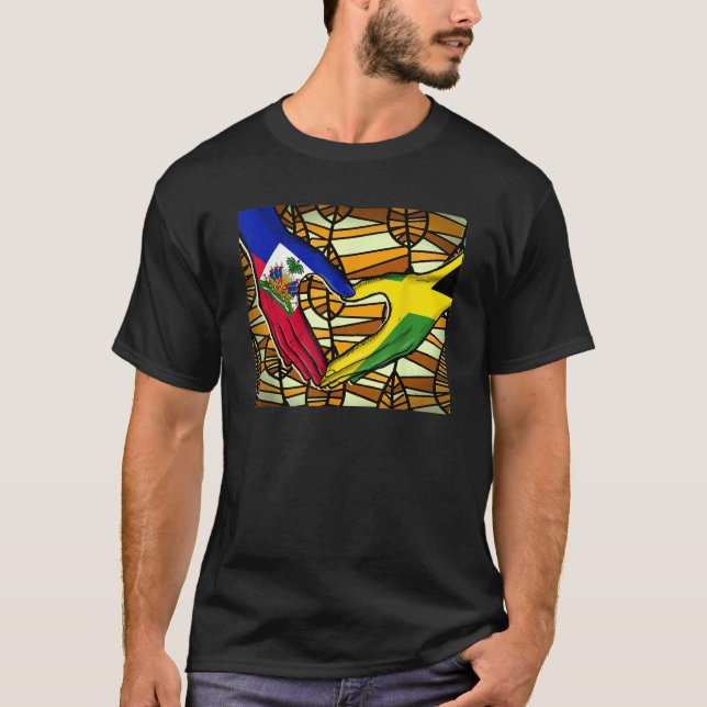 Camiseta Haiti Haitian America Jamaica Caribbean Flag Mixed (Frente)