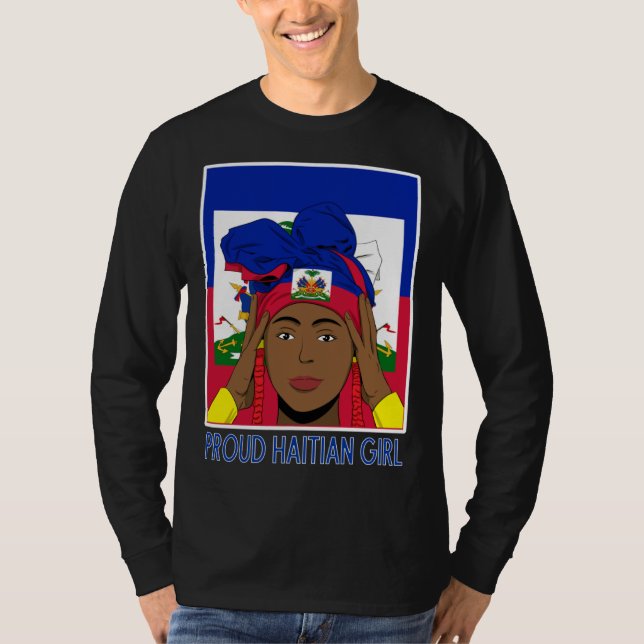 Camiseta Haiti Haitian Flag Day Proud Woman Ayiti Girl  4 (Frente)