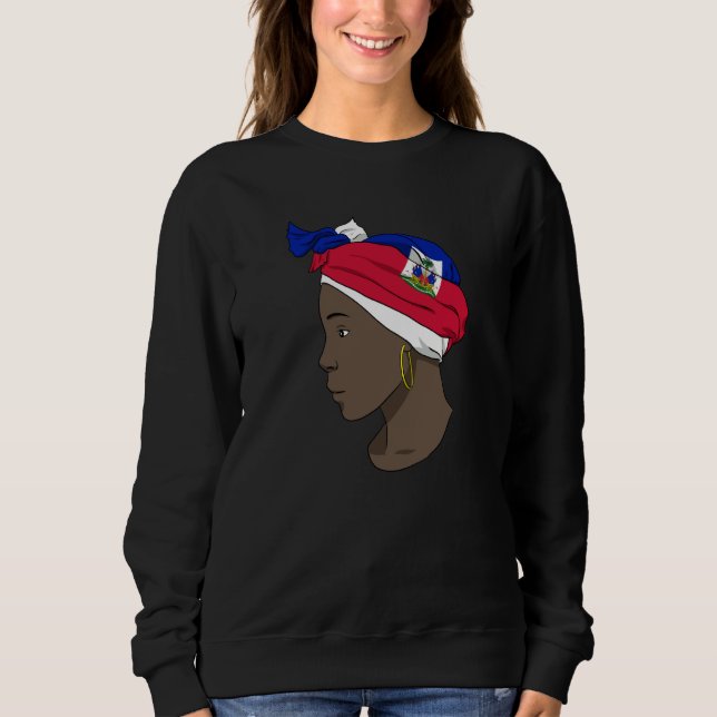 Camiseta Haiti Haitian Love Flag Proud Woman Princess Crown (Frente)