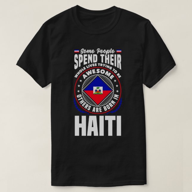Camiseta Haiti haitiano Sinalizador Funny Cote (Frente do Design)