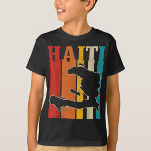 Camiseta Haiti Vintage, Ilha do Orgulho Haitiano Mapa Vinta