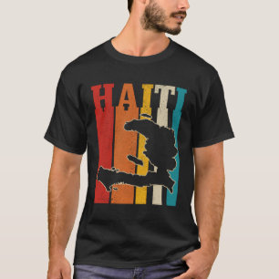 Camiseta Haiti Vintage, Ilha do Orgulho Haitiano Mapa Vinta