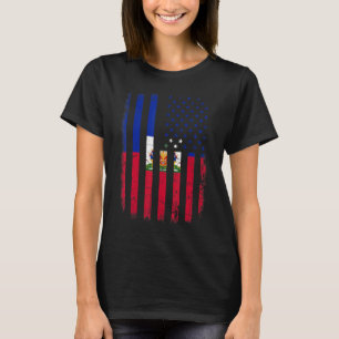 Camiseta Haitian American Flag Haitian Roots Haiti América